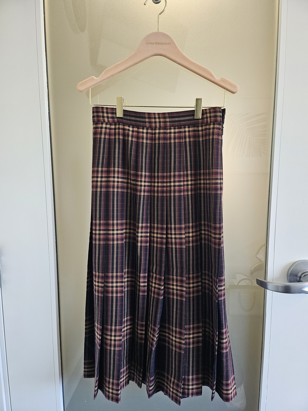 Gucci Pleated Checked Wool-Twill Midi Skirt - Picture 3 of 5